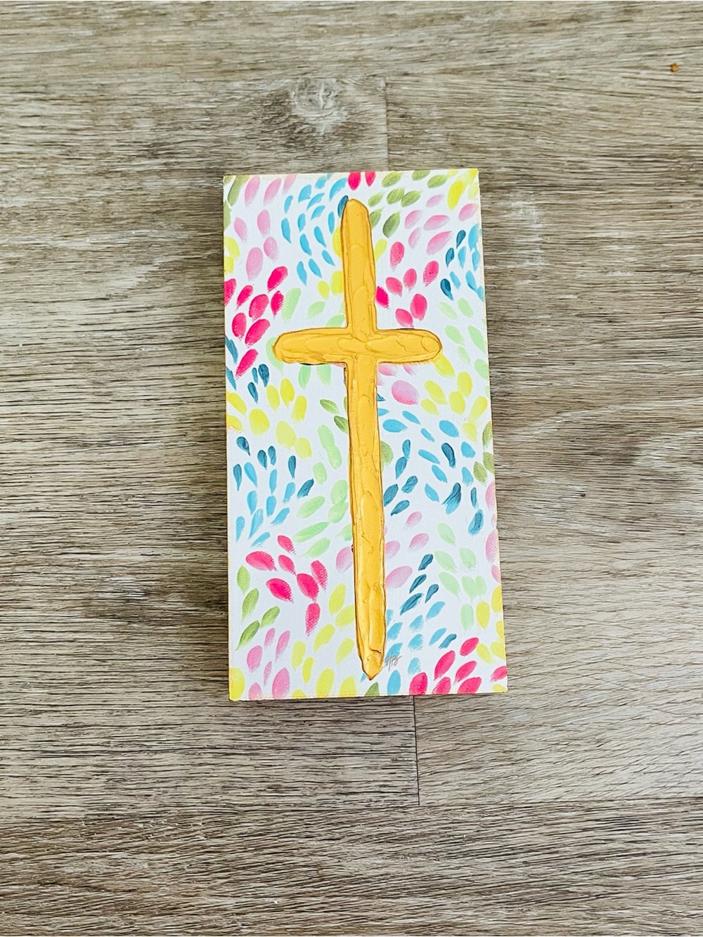 Handcrafted Colorful Cross Wall Decor Religious Christian Art